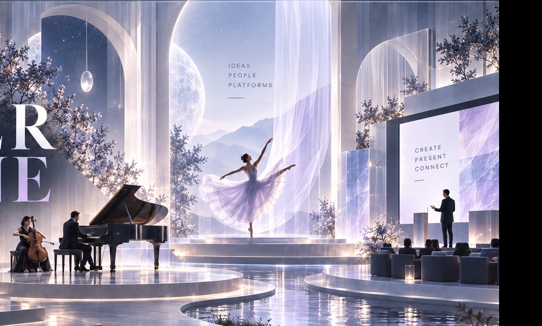 Separate creative stages for music, movement and presentation